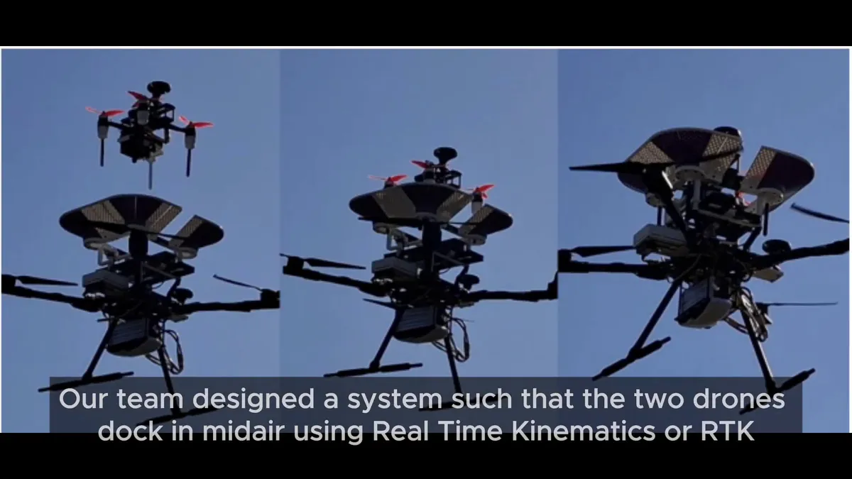 Outdoor docking, battery exchange, and separation. Video: Purdue Automation and Optimization Laboratory.